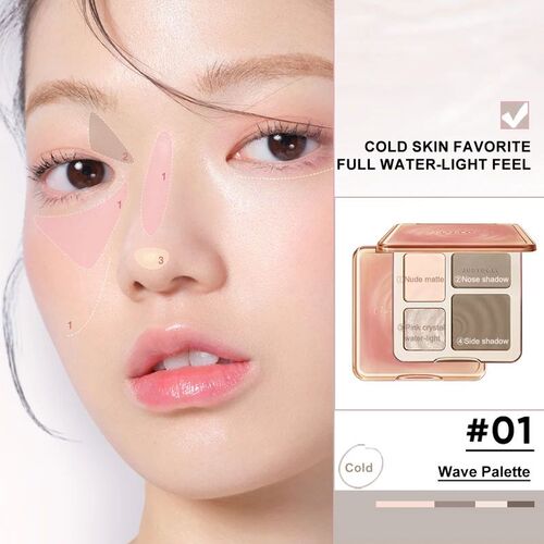 Judydoll Highlighter & Contour Palette, Matte & Shimmer, Scu