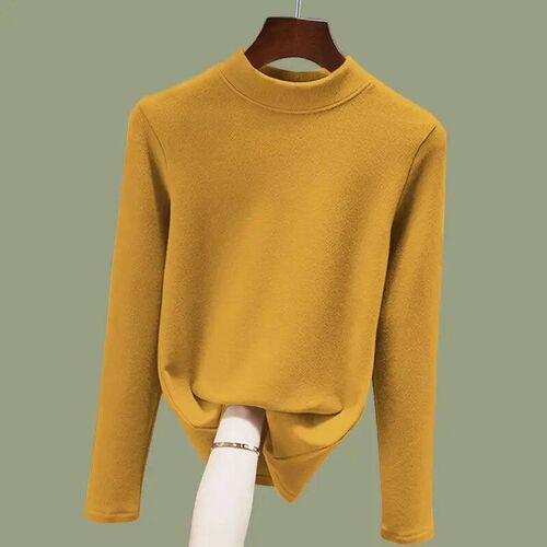 Double-sided Fleece Warm Base Shirt Womens Long Sleeve Half