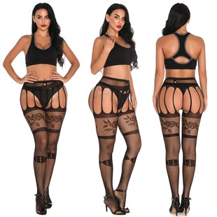 Women Fishnet Sexy Body Stockings Garter Belt Lace Hollow El
