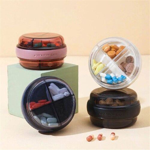 4 Grid Pill Case Pill Container Multi-Function Pill Storage