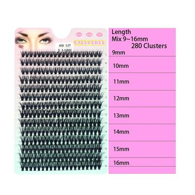 280 PCS Individual Lashes Cluster DIY Lash Clusters 10D 20D