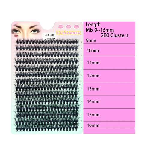 280 PCS Individual Lashes Cluster DIY Lash Clusters 10D 20D