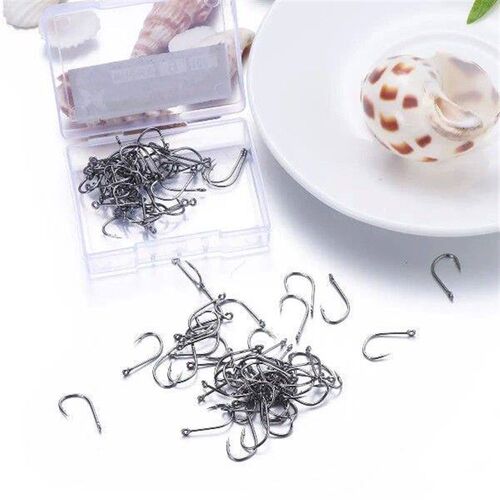 100 pcs Boxed Fish Hook Perforated Fishing Hooks Tackle