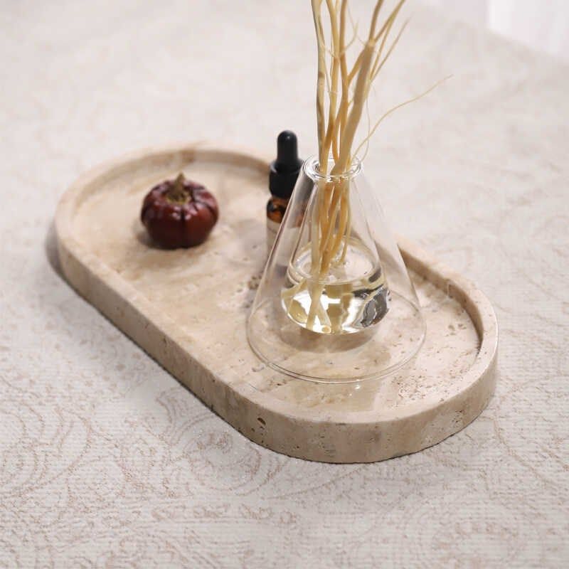 侘寂风黄洞石香薰托盘样板间家居浴室卧室台面摆件,家居饰品,香薰托盘,淘宝优惠券,粉丝福利购,淘宝优惠卷