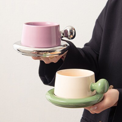 250ML Colorful Cute Teacup for Home Afternoon Teacup Dish