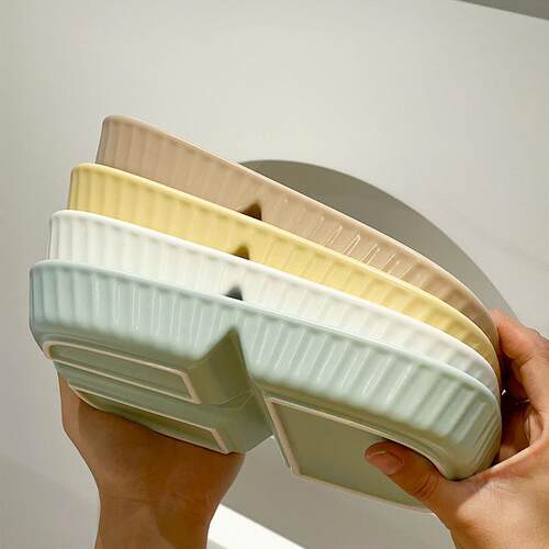 Ceramic Japanese dividing plate Childrens breakfast plate