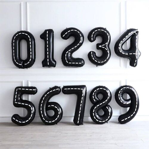 30/40inch Racing Car Theme Number 0-9 Balloons 1st 2nd Birth