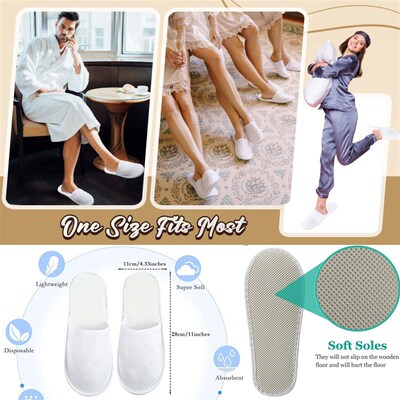 100-24Pairs Disposable Slippers Hotel Slippers Wedding Slipp