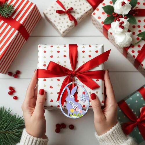 Wooden Easter Handmade Pendant Diy Unfinished Hanging Decora