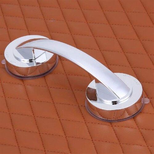 Silver Hand Grip with Suction Cup Balance Assist Glass Door