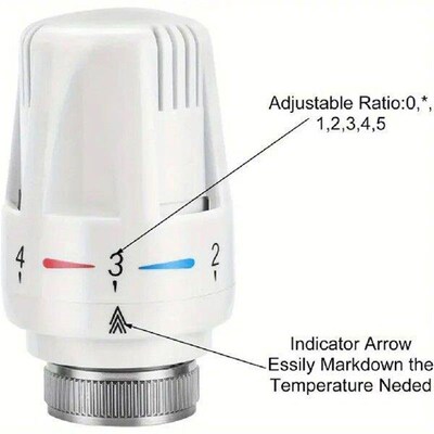 3pcs Frost-Proof Radiator Thermostat Heads Adjustable
