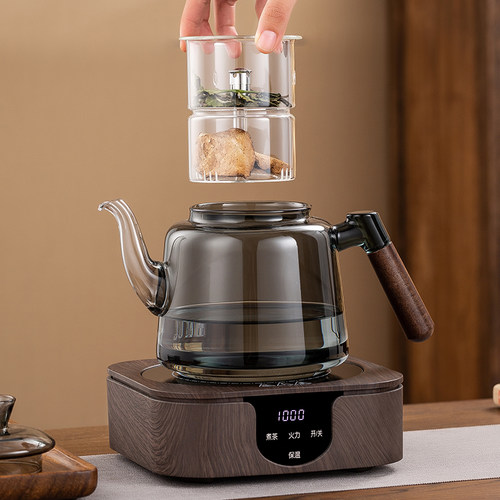 新款玻璃蒸煮一体煮茶壶器黑晶炉大功率煮茶炉装烧水泡茶养生壶