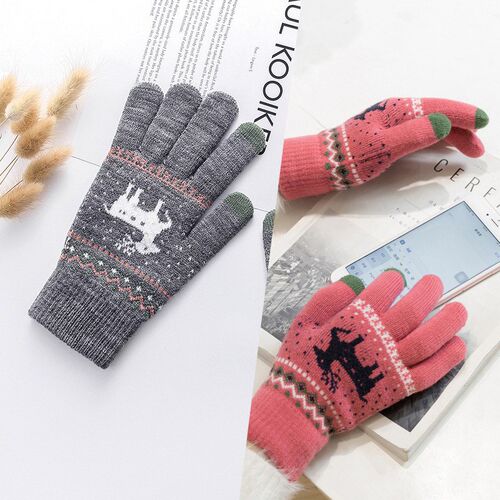 Rimiut Fashion Knitted Thick Gloves For Men & Women Christma