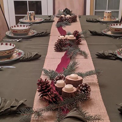 1Pcs Rustic Wedding Centerpieces Candle Decor Wooden Candle