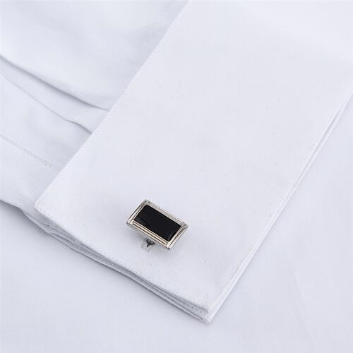 Mens Classic French Cuffs Solid Dress Shirt Covered Placket