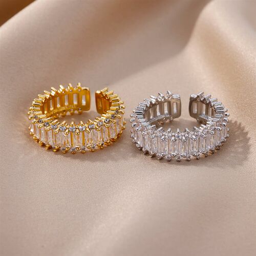 Fashion Gold Color Cubic Zircon Ring for Women Open
