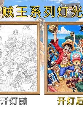 LED lights one piece poster ONEPIECE Hanging paintings decor