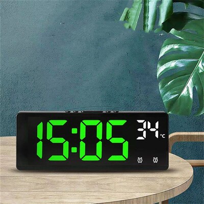 Voice Control Digital Alarm Clock Temperature Dual Alarm Sno