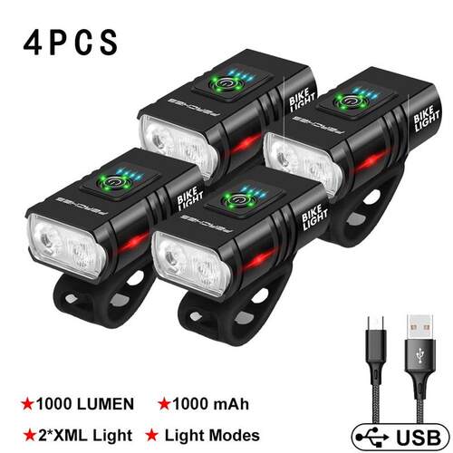 1000Lumen T6 LED Bicycle Light Front Rechargeable Lamp Flash