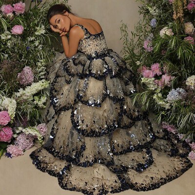 Sharon Said Luxury Dubai Evening Dresses 2023 Sparkly Sequin