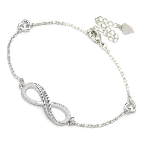 Fashion Figure 8 Brlet Womens Number 8 Platinum Plated Zirc