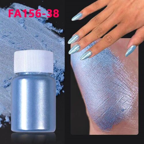1Bottle Pink/White Pearlescent Nail Art Powder Glitter Merma