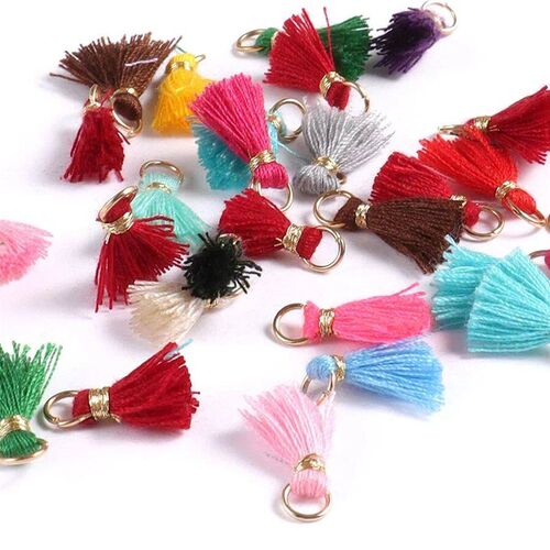 30pcsTiny Tri Layered Keychain Tassels Mini Tassel for Craft