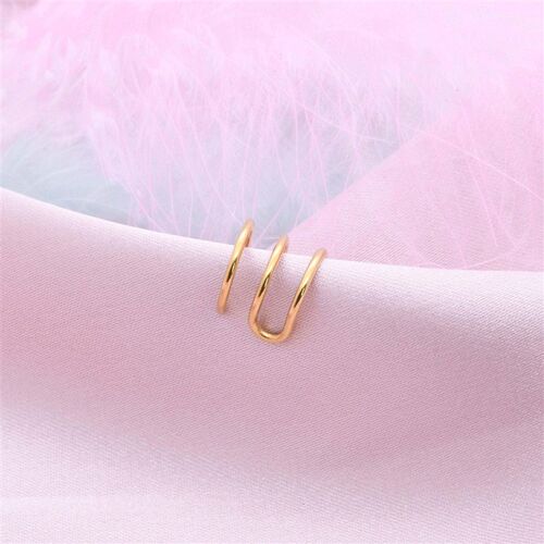 4 Pcs Stainless Steel Ear Cuff Criss Cross Double Lines Ear