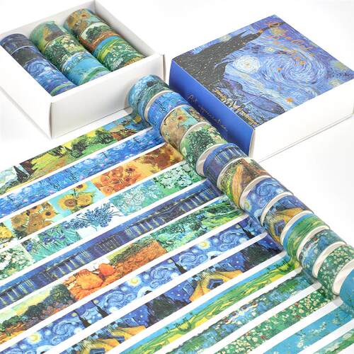 Van Gogh Oil Painting Sketchbook and Paper Tape Set Gift Box