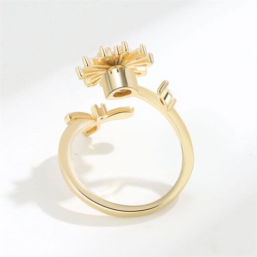 Adjustable Sunflower Rotating Ring Diamond Simple Versatile