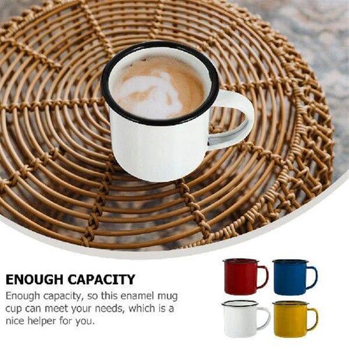 4 Pcs Retro Drinking Cup Camping Coffee Mugs Enamel Hot