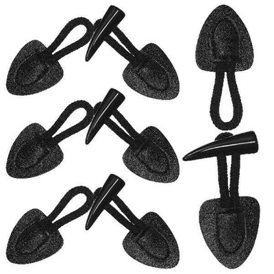 4 Pairs of Coat Horn Buttons ( Black) Retro Clothes Sewing