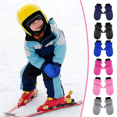 1Pair Toddler Kids Baby Boys Girls Mittens Ski Gloves Waterp