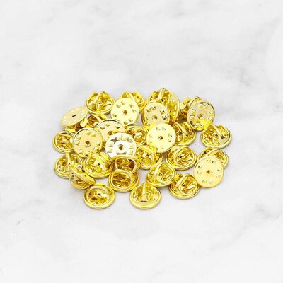 20 50 80 100pcs Colorful Metal Brooch Pin Back Squeeze Badge