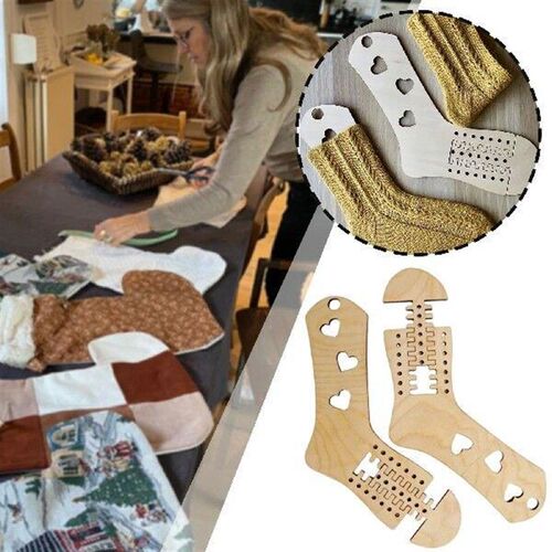 2pcs Sock Bers For Knitting Multifunctional Wooden Sock