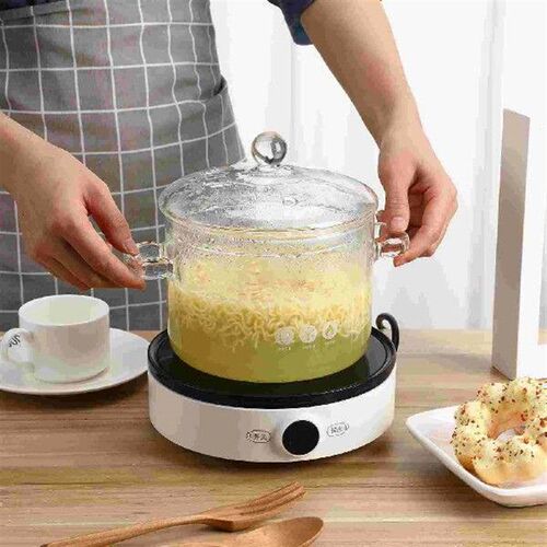 Cauldron Glass Saucepan Cooking Large High Borosilicate