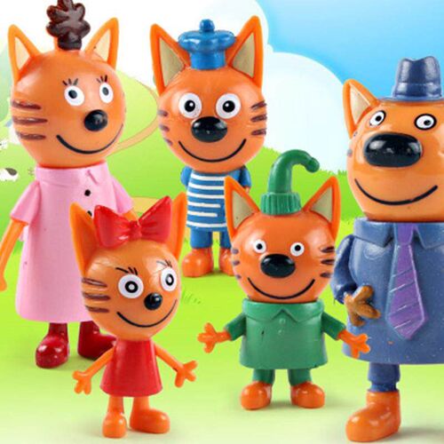 5pcs/lot Three Little Kittens Action Figure Toys Russian Car