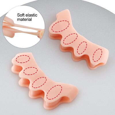 2pcs 5holes Silicone Gel Toe Separator Hallux Valgus Orthope