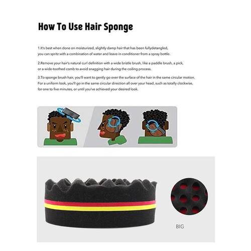 1pc double-sided brush sponge hair salon styling oval perfor