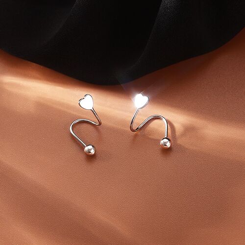 Stainless Steel Spiral Twisted Lip Ring Tongue Piercing Hear
