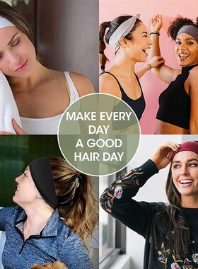 Women Solid Color Elastic Hair Bands Yoga Headband Turban Ma
