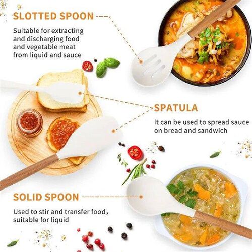 12Pcs Kitchen Utensil Set Silicone Spatula Set Spatula