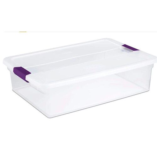 Sterilite 32 Qt ClearView Latch Storage Box, Stackable Bin w