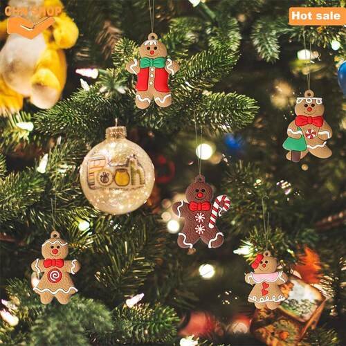 12pcs Gingerbread Man Ornaments Christmas Tree Decorations