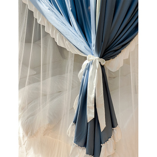 2021冬卧室1.8m床家用蚊帐防风保暖层法式 床幔防尘顶公主风床帘