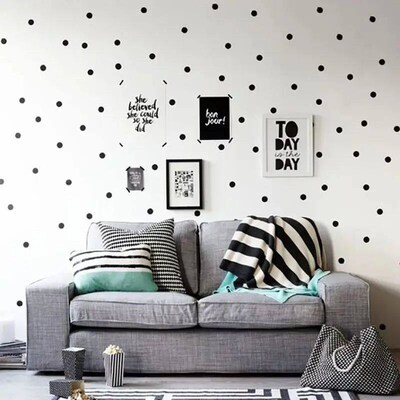 Black Polka Dots Wall ers Circles DIY ers for Kids Room Baby