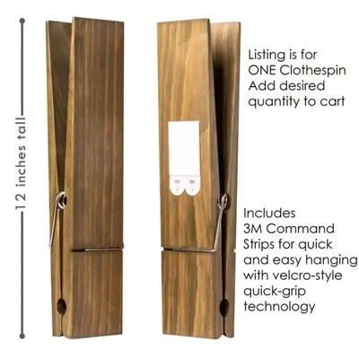 Clothespin Bathroom Towel Holder Wooden Giant Towel Clip Wal