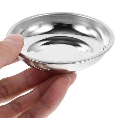 5 Pcs 9cm Stainless Steel Dessert Plates Round Saucers for