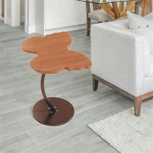 C Shaped End Table Furniture Wood Unique Portable Modern