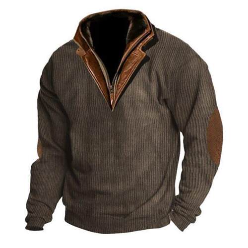 Standing collar men's sweater autumn and winter loos